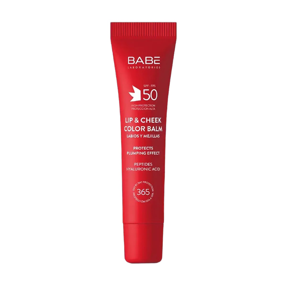 Бальзам-тінт для губ та щік BABE Laboratorios Lip &amp; Cheek Color Balm SPF 50 з гіалуроновою кислотою та пептидами, Cherry, 20 мл